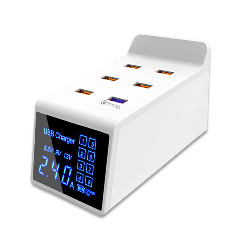 Thbelieve usb-хаб зарядная станция 8 USB мульти зарядная станция QC 3,0 Быстрая зарядка несколько USB настольный адаптер питания светодиодный