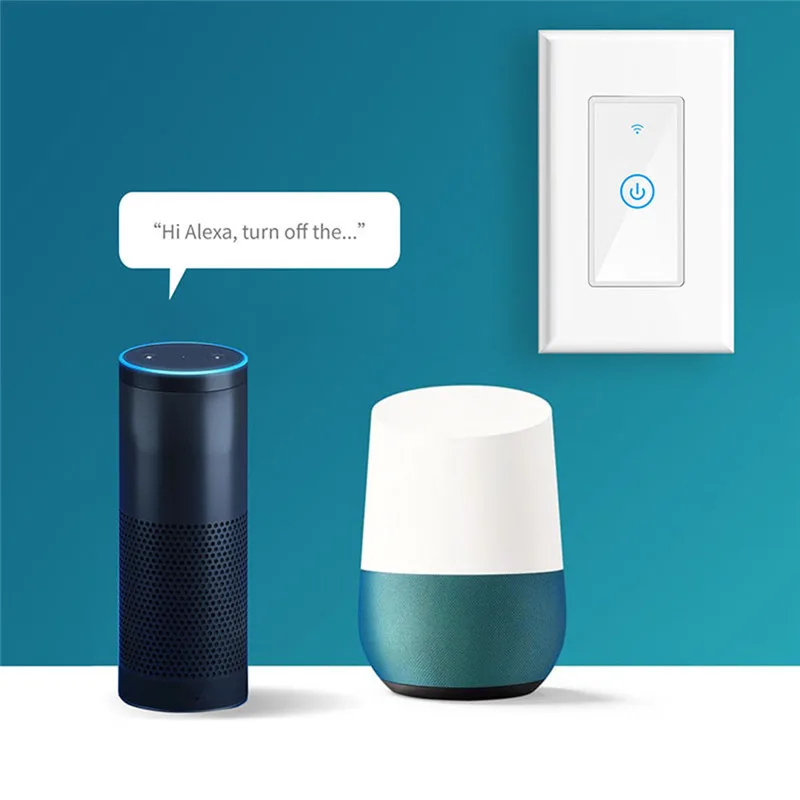 

Smart WiFi Wall Touch Switch Remote Control Voice Control Switch Compatible with Amazon Alexa Google Assistant IFTTT