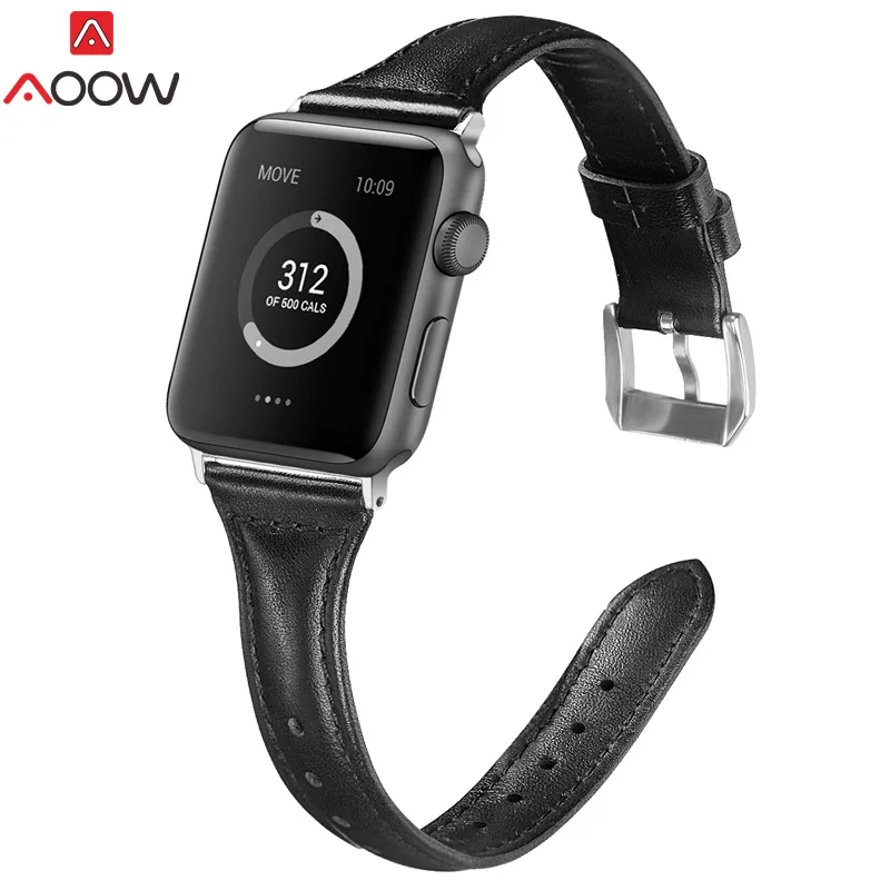 AOOW кожаный ремешок для Apple Watch серии группа 3/2/1 кожаный 42 мм 38 мм для я Смотреть полоса кожи 2019 Новая мода натуральной
