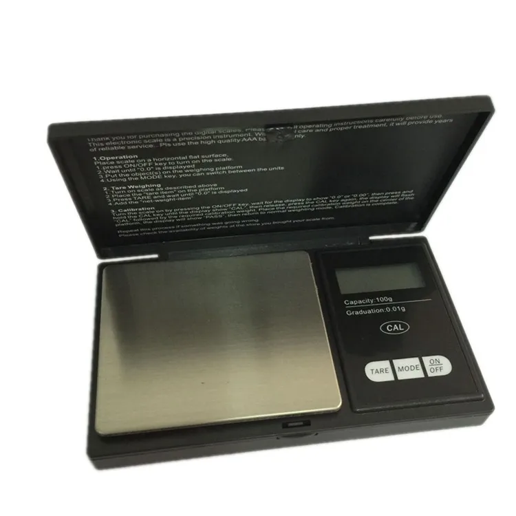 Precision100g 0,01 г мини карманные кухонные весы косметическое зеркало в форме ноутбука ЖК электронные ювелирные весы кофе пол Баланс Вес