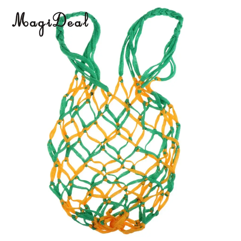 Green Yellow Sports Equipment Bags Mesh Ball Drawstring Cord w/ Ball Pump Needles for Basketballs FootballsSoccer Balls Volleyballs Softball - Цвет: Green Yellow