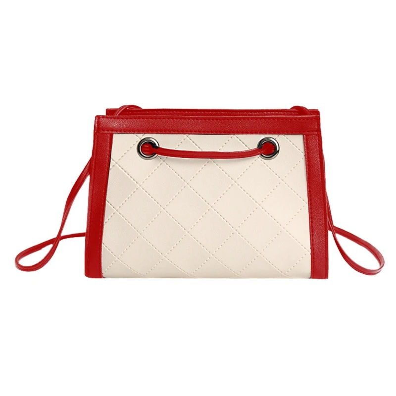 

Fashion New Stitching Color Messenger Bag Pressing Line Square Lattice Handbag Diagonal Small Square Crossbody Bags for women