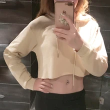 Высокое качество Для женщин пикантные открытый пупок Спортивные костюмы; свитшоты Топ для занятий йогой Fathion ONEONEY Для женщин с длинным рукавом свободные свитер Толстовка