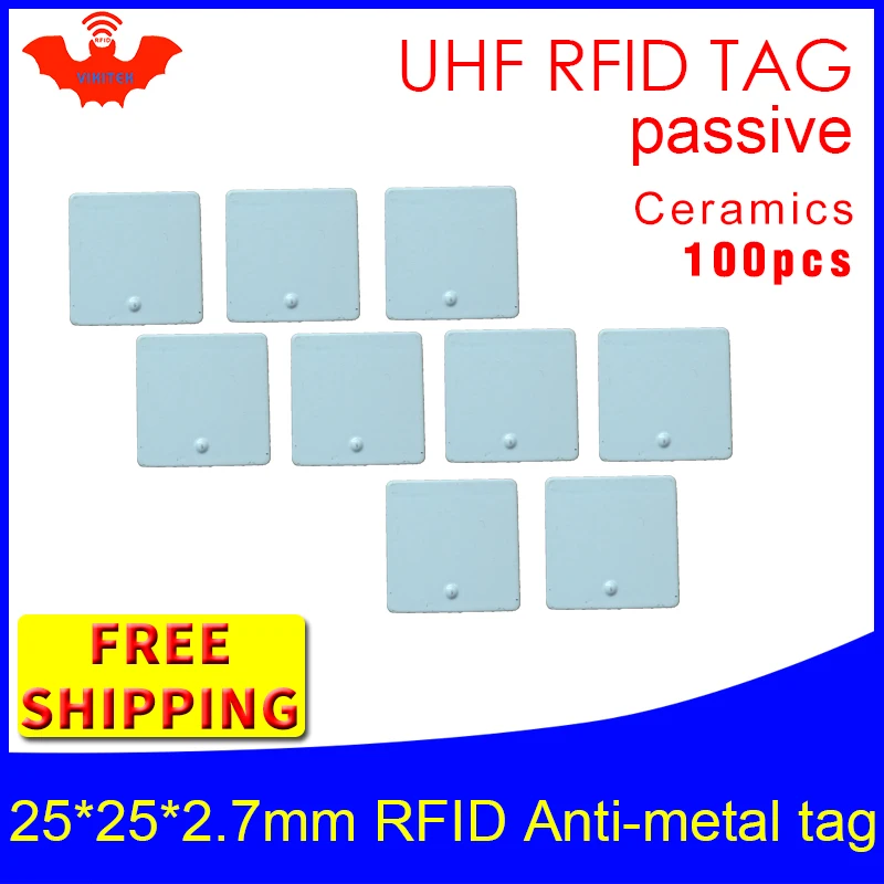 

UHF RFID Метка 915 м 868 м Alien H3 EPC ISO18000 6c 100 шт. Бесплатная доставка 25*25*2,7 мм фиксированные средства керамика Пассивная RFID Метка