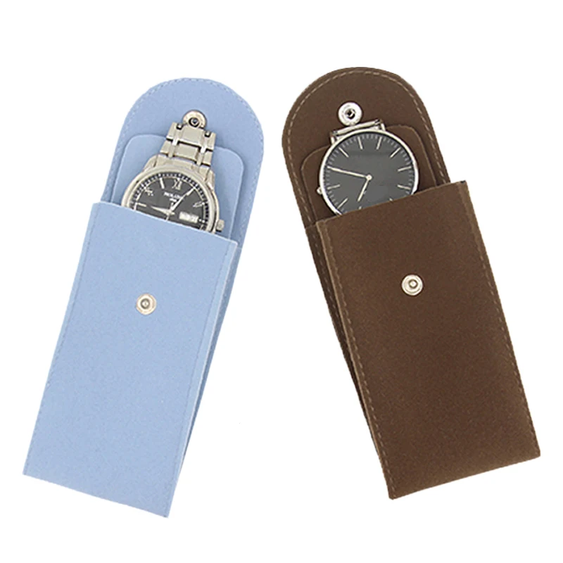 

Suede Leather Watch Case Watch Collection Protection Box 125*65*25mm Black Brown Blue Color Wristwatch Display Box #C
