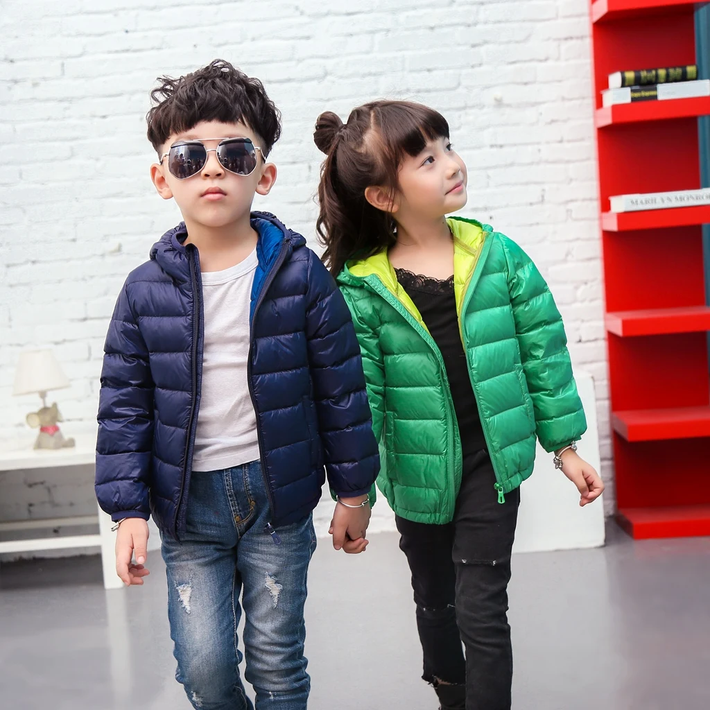 Ультра тонкая куртка из 90% хлопка 2016 новая модная для мальчиков и девочек