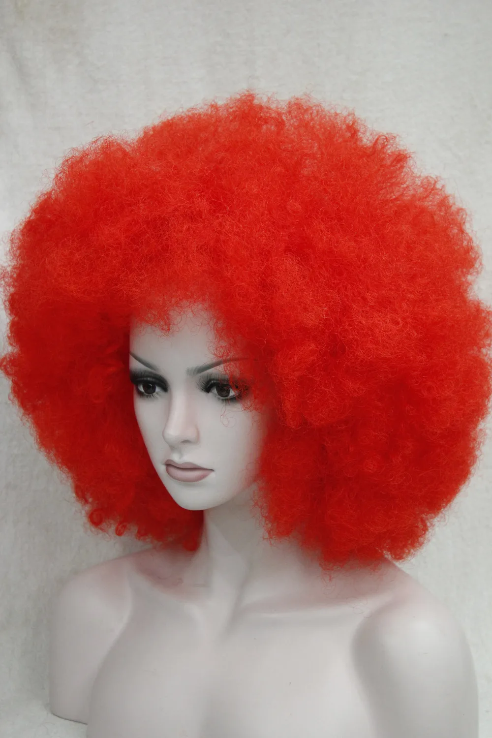 

Free shipping RED CURLY AFRO WIG CIRCUS CLOWN UNISEX FANCY DRESS FOOTBALL SPORT SUPPORTER