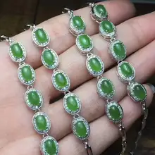 Натуральная Зеленая яшма браслет с драгоценными камнями браслет из натурального драгоценного камня S925 серебро модный элегантный круглый носок женские вечерние прекрасный подарок ювелирные изделия