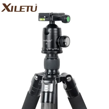 

XILETU L334C+J2 Professional Luxury Carbon Fiber Tripod Kit with 33mm Max Diameter Tube/ 20kg Load Capacity/Height up to 185CM