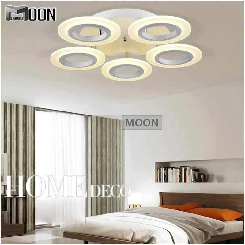LED Ring Ceiling Light Fixture Flush Mounted Acrylic White LED Aisle