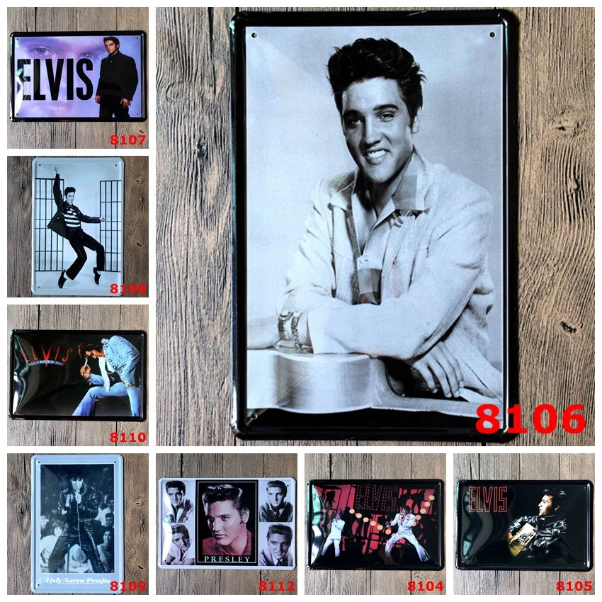 Elvis Presley Sign Logo Plaque Vintage Metal Painting Wall Sticker Iron Board Decorative Plates Poster Wholesale 20X30 CM | Дом и сад