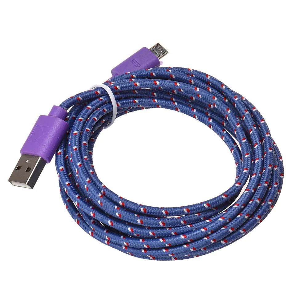 Универсальный 1 шт. 3 м/10 футов пеньковая веревка микро USB зарядное устройство кабель-трос для синхронизации данных для зарядки сотового телефона и USB синхронизации данных кабл 9 цветов