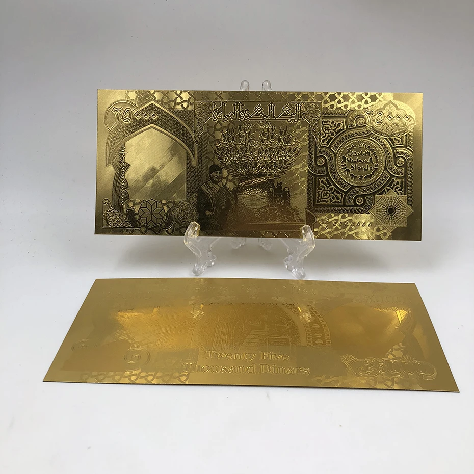 Ирако 25000 динар полный банкнота из золотой фольги с уникальным безопасности labelfor money коллекция и подарки