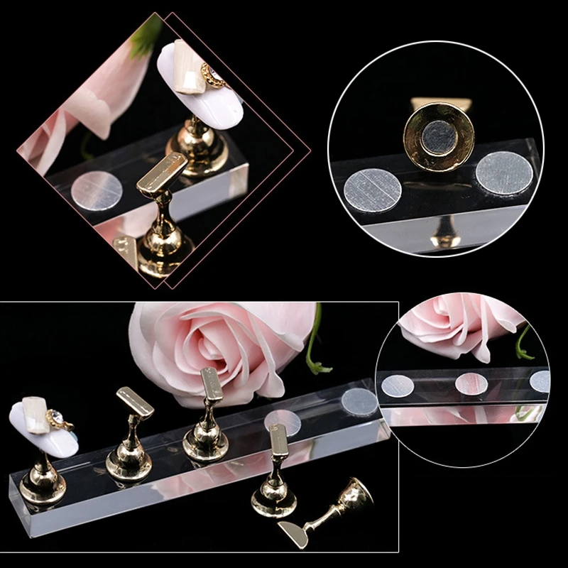 Shellhard 5pcs Professional Nail Art Display Stands Practice Use Zinc