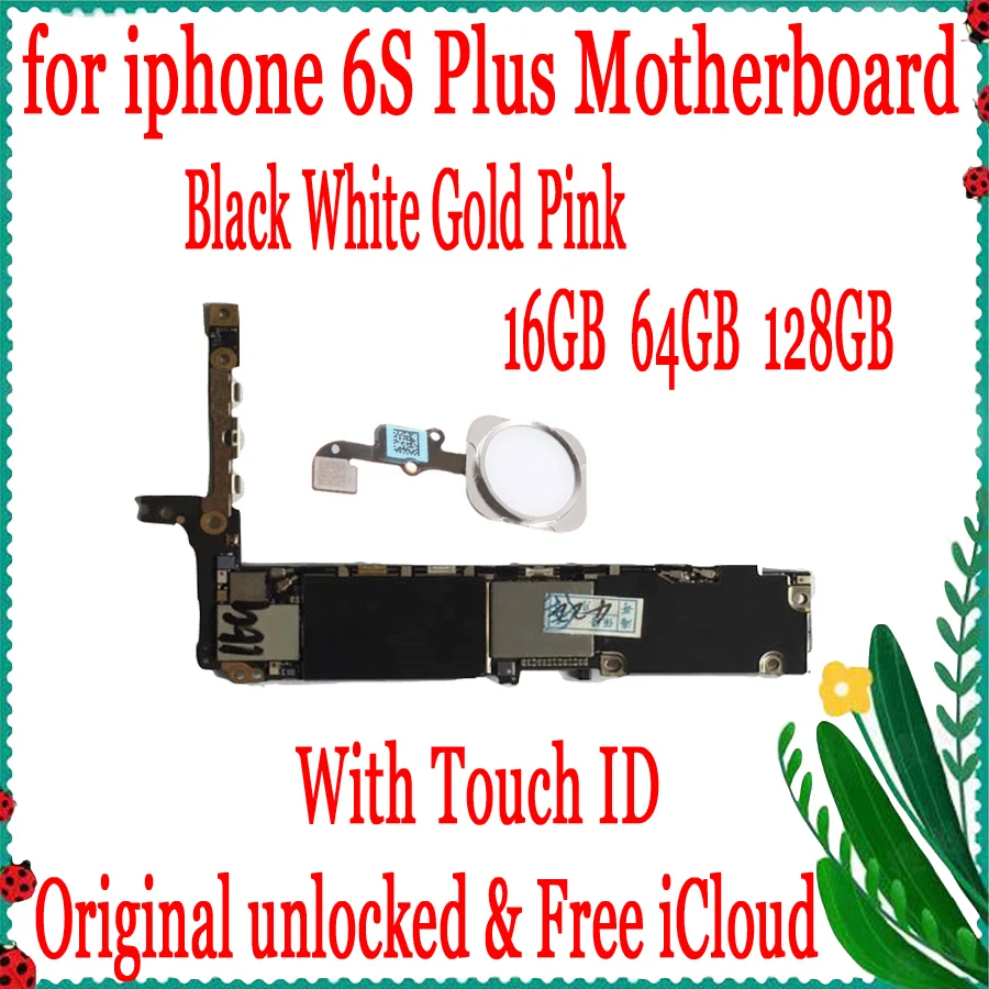 

with Full Chips for iphone 6s plus Motherboard with Touch ID,100% Original unlocked for iphone 6s Plus Mainboard,Good Working