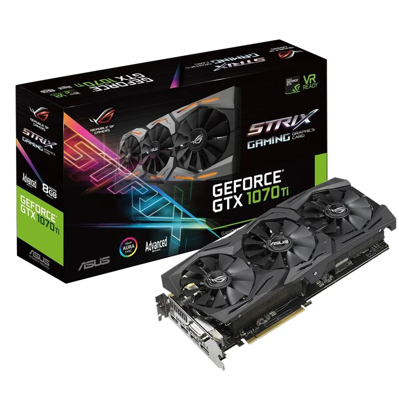 ASUS ROG STRIX GTX1070TI-A8G игровая компьютерная игра видеокарта