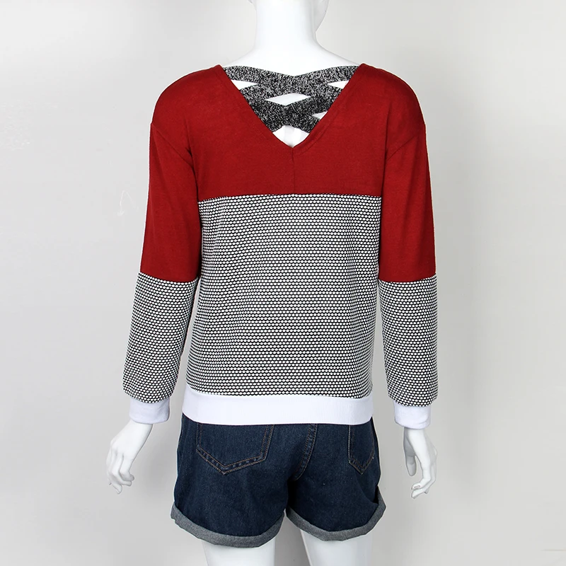 Женский двусторонний Вязанный свитер, пуловер с открытой спиной и длинным рукавом, осенняя и зимняя одежда размера плюс, Harajuku GV151