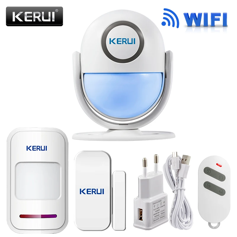 Smart Home WIFI App Control Burglar Alarm System Door PIR Motion Detector Alarm Wireless Home Led