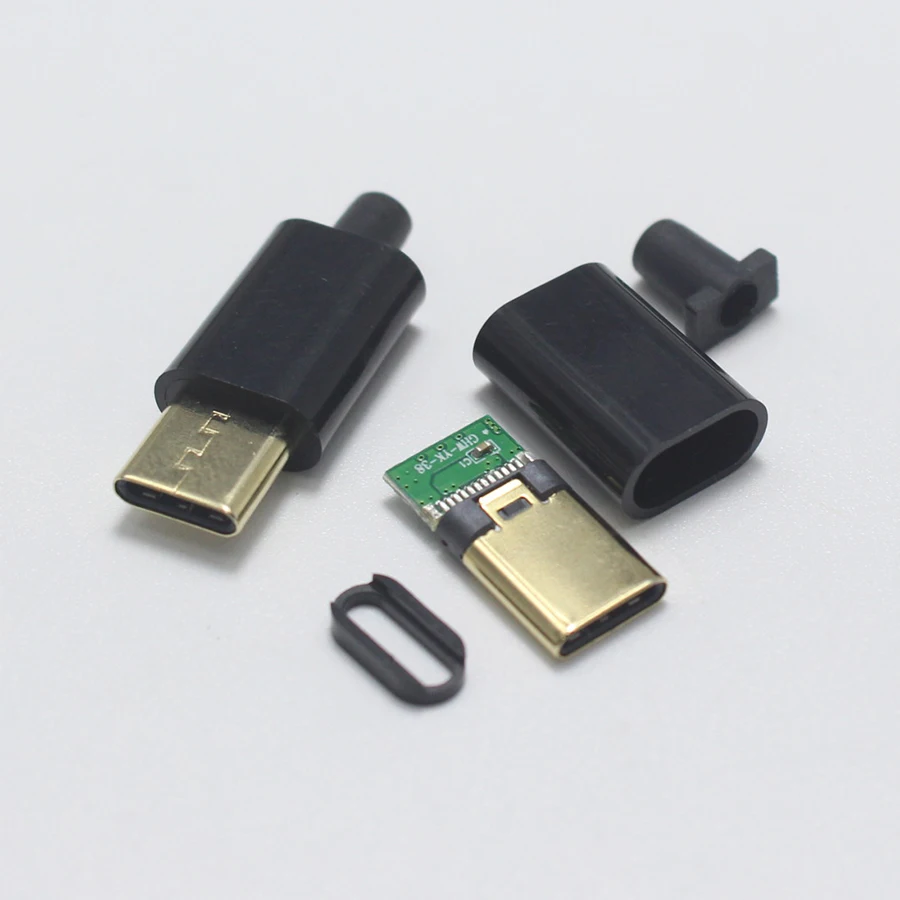 EClyxun 2 комплекта позолоченный OTG USB 3,1 5P Тип C штекер сварочный Тип USB-C 4 в 1 DIY ремонт кабель зарядное устройство разъем для телефона