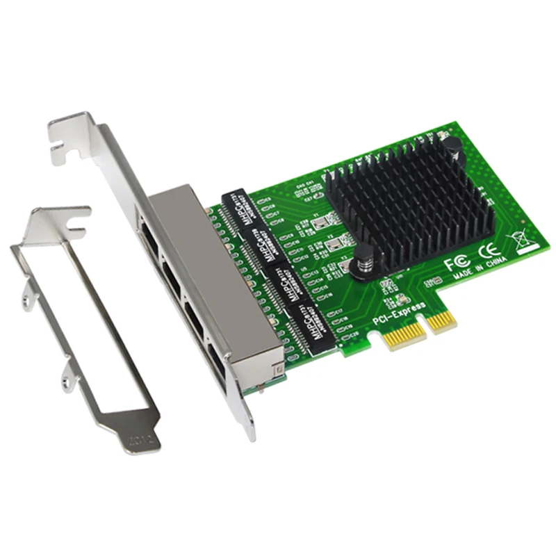 Сетевая карта 4 портовая гигабитная Ethernet 10/100/1000 м PCI E Express в гигабитную сетевую