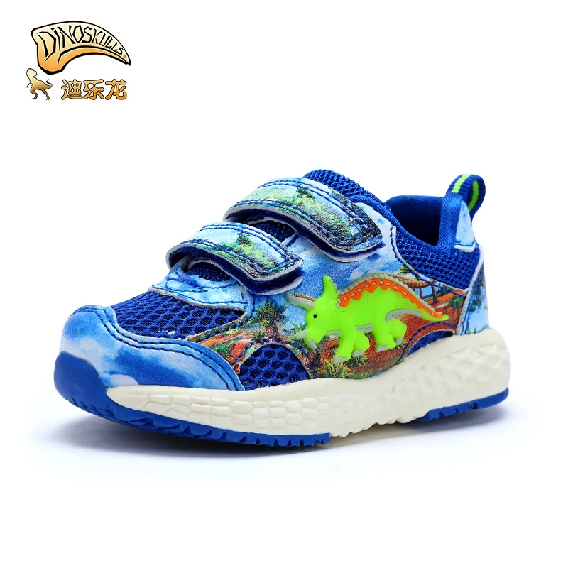 

DINOSKULLS Tennis Baby Trainers Shoes Boys 1 Year Sneakers Dinosaur Spring Net Breathab Infant Toddler Light Shoes Kids EU 22-26