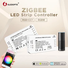 GLEDOPTO DC12-24V RGB+CCT/rgbw Zigbee smart LED strip Controller Voice control work with Echo plus smartThings ZIGBEE 3.0 HUB