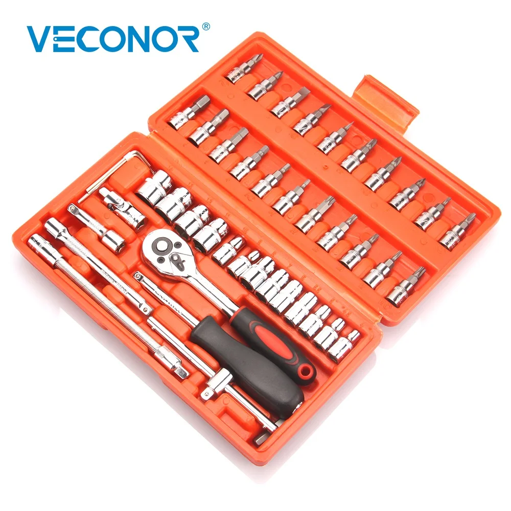 

Veconor 1/4" Ratchet Wrench Spanner Set of Multitools Socket Wrench Socket Screwdrivers Keys Set Hand Tools