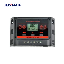 AIYIMA Solar Charge Controller 12V 24V 10A 20A Multiple Parameters Switching Solar Panel Charger With Dual USB Ports LCD Display