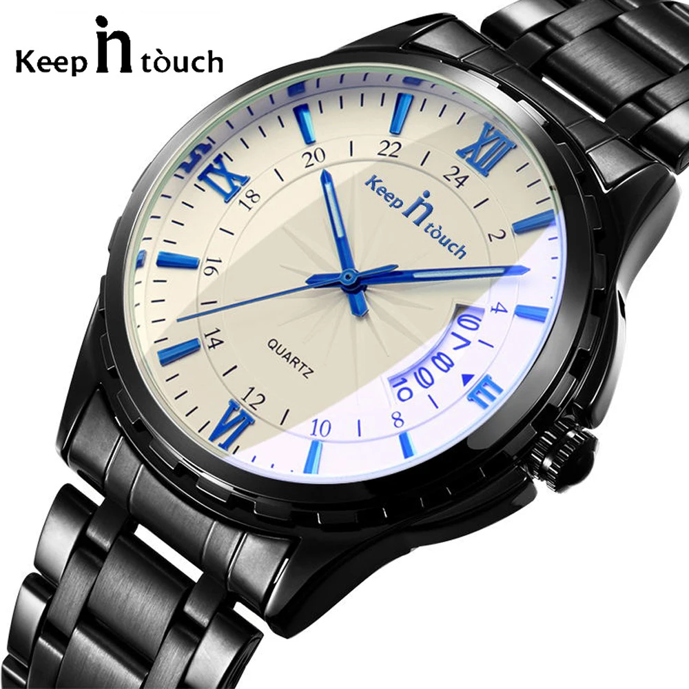 

KEEP IN TOUCH Watches Men Fashion Casual Waterpoof Brand Men's Quartz Watches Calendar Noctilucent Metal Wristwatch For Gift
