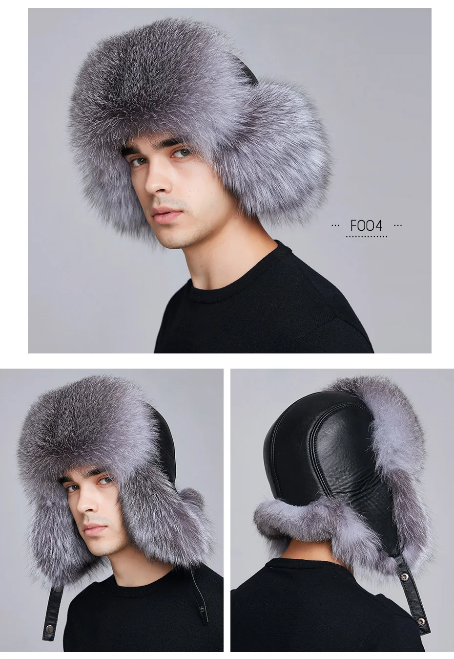 Enjoyfur зимняя шапка Earflap мужчин натуральным лисьим мехом шапки Российской ушанка из меха защиты уха Теплый достаточно высокое качество Бомбардировщик Hat FXM17504