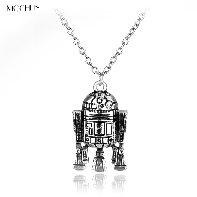 

MQCHUN Star wars Robot R2D2 Vintage Style Jewelry Personalized Steampunk Pendant Necklace Choker Chain Colar Cosplay Party Gift
