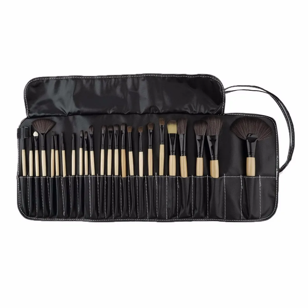 Pro 24 Pcs Makeup Brush Cosmetic Tool Kit Eyeshadow Powder Brush Set + Case Make Up Brushes with