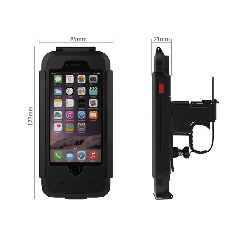Waterproof Phone Holder Bike Mount Phone Holder Bicycle Bike Phone Case Holder Handlebar Clip Stand Mount Bracket Support for iPhone 6 6S Moto GPS Navigation Holder (4)