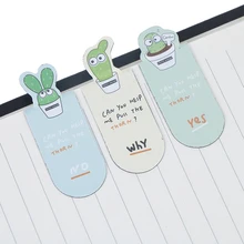 Милые кактусы закладки 3 шт./упак. Сакура магнитные закладки книги пометка страницы студента для школы офиса