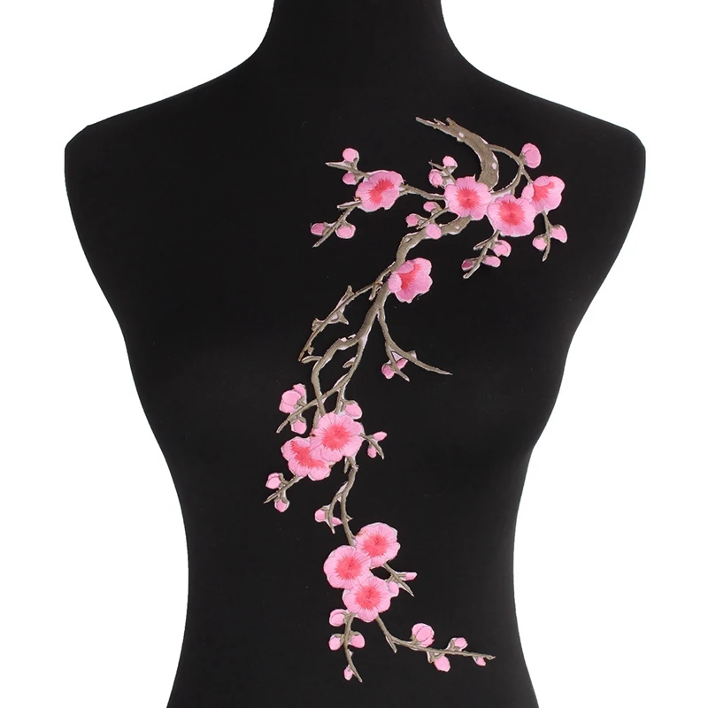 

Flower Patches Clothes Embroidered Applique Fabric Iron on Patch Stickers For Clothes