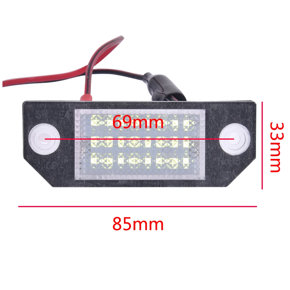 Número de Licença Acessórios do Carro Luz do Carro Fit para Ford 2 Pcs Dc12v 6 w 24 Led Placa Lâmpada Levou Luz Branca Focus 2 C max 10 2 pces dc12v carro conduziu a lâmpada