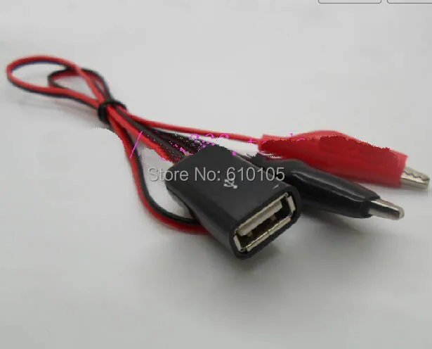 10 шт/лот двойной M Аллигатор клип Тест приводит к USB Женский адаптер кабель 60 см