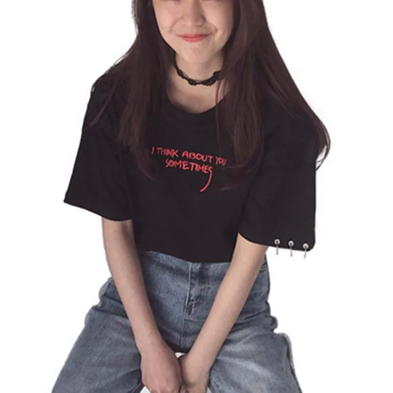

Summer Tops Korean Harajuku Short Sleeve Women Casual Shirts T-shirt 2019 New Loose Letter Embroidered Women Clothing Plus Size