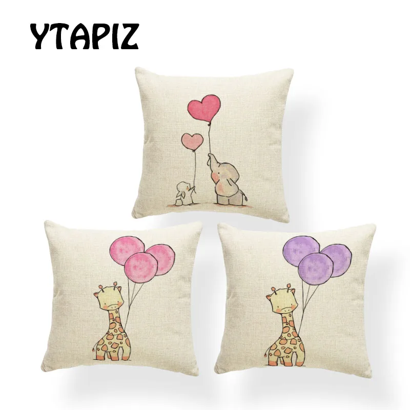 

Luxury Deer Head Antler Sketch Gentleman Red Balloon Black Hat Snowflake Pillow 45X45Cm Polyester Decorative Sofa Cushion Cover