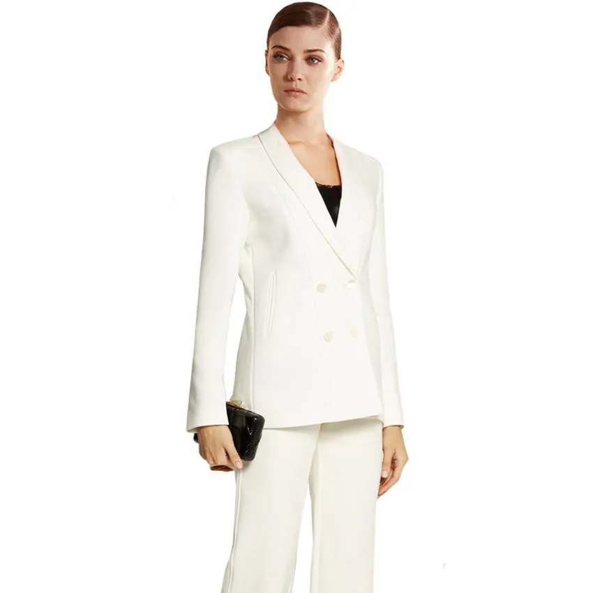 47 (1) Custom Ivory Work Bussiness Formal Elegant Women Suit Set Blazers And Pants Office Suits Ladies Pants Suits Trouser Suits Handmade