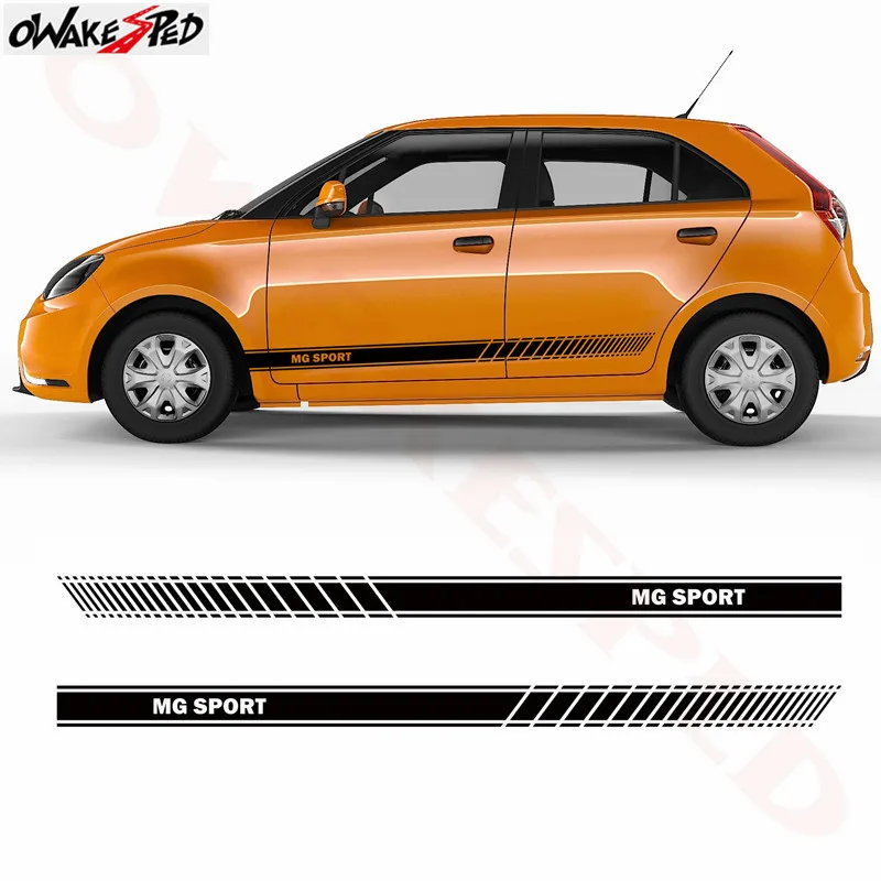 

2PCS Vinyl Decal Door Side Skirt Strip Car Body Customized Stickers Sport Styling For MG 3 6 CS ZERO ICON Concept TF GT