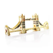 3d трехмерные пазлы деревянные детские развивающие игрушки собранные Diy ручной работы модель башня мост унисекс строительство