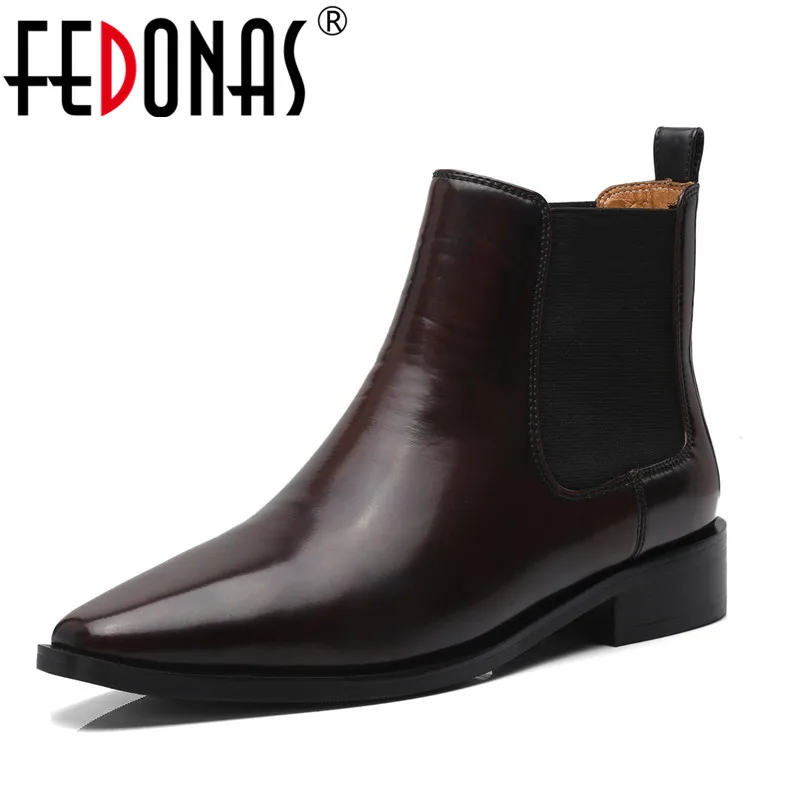 

FEDONAS Basic Boots Women High Heels Motorcycle Boots Pointed Toe Autumn Winter Short Warm Snow Shoes Woman Ankle Boots