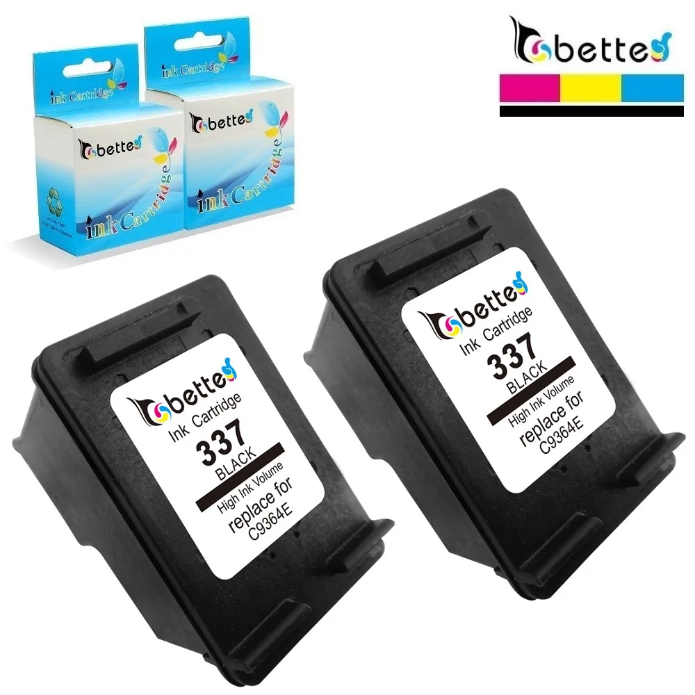 2PK,BETTE Ink Cartridge Replacementfor HP 337 hp337 Photosmart C4100 C4110  C4140 C4150 C4170 C4173