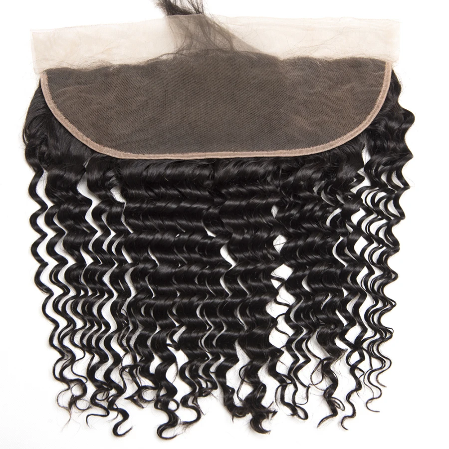 Beyo Hair Pre Plucked Lace Frontal With Baby Hair Ear To Ear Peruvian Deep Wave Closure 13x4 Non-Remy Human Hair Free Shipping