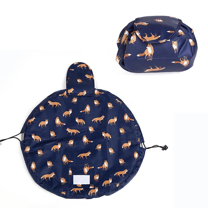 

High Quality Nylon Lazy Cosmetic Bag Women Large Makeup Bag Organizer Waterproof Toiletry Bags Cute Animal Storage Make Up Bags