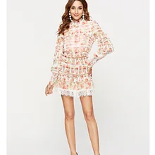 Г. Новые весенне-летние комплекты из 2 предметов в европейском и американском стиле с длинными рукавами и принтом, рубашка с рукавами-фонариками платье ФЛ+ костюм