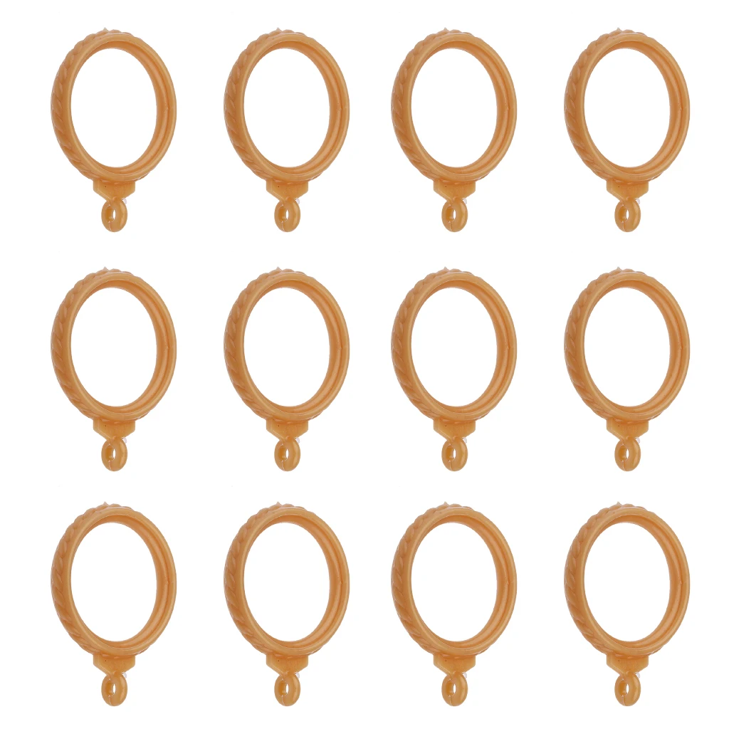 12Pcs Ancient Rome Curtain Rod Ring Hook Eyelet Shower Curtain Hook Panel Hanger - 35mm Silent Sliding Hook for Home Bathroom