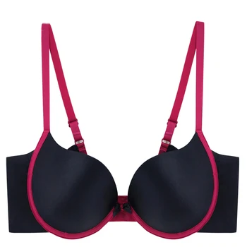 

Bow Sexy Bra Push Up Contrast Tow Hook-And-Eye Women Solid Color Underwear Women Underwire One-Piece Bra Seamless Smooth 3/4 Cup