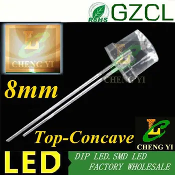 

Concave top warm white led 8mm round dip led 3000-3500K light emitting diode 3.0-3.5V(CE&Rosh)